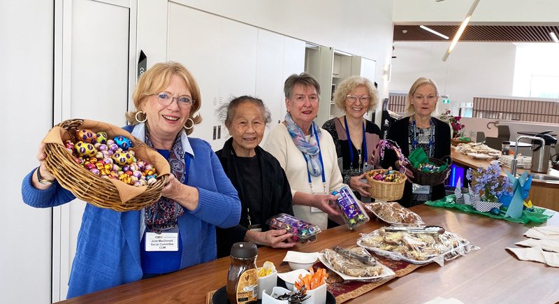 participants sharing Easter treats