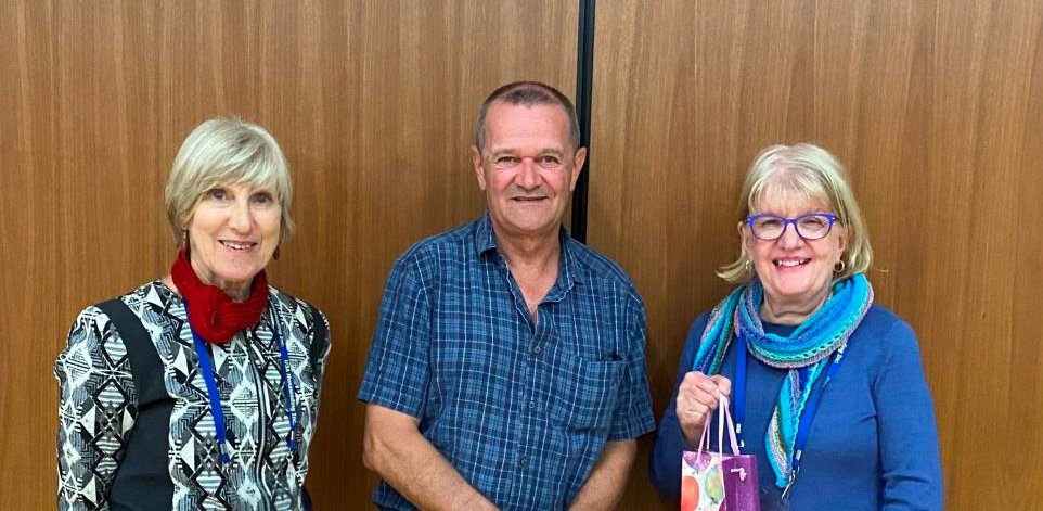 Guest speaker Mark Balla with U3A Nunawading President Liz Hooper (left) and Athalie Edis, who gave the vote of thanks.