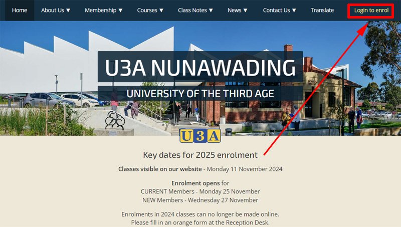 Find the Lgin button on our website home page